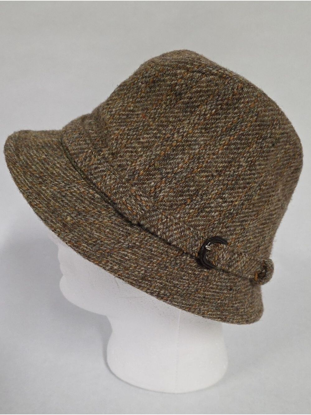 Vintage Braemar 100% Wool Tweed Bucket Hat Herringbone English Country Retro